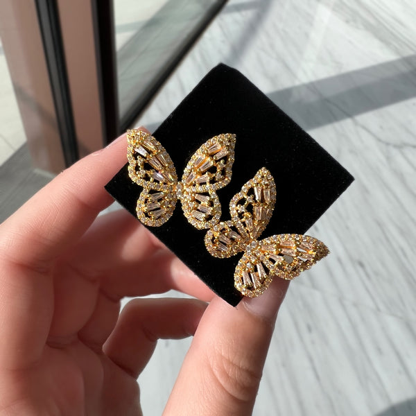Butterfly Stud Gold Earrings – Anabel Aram